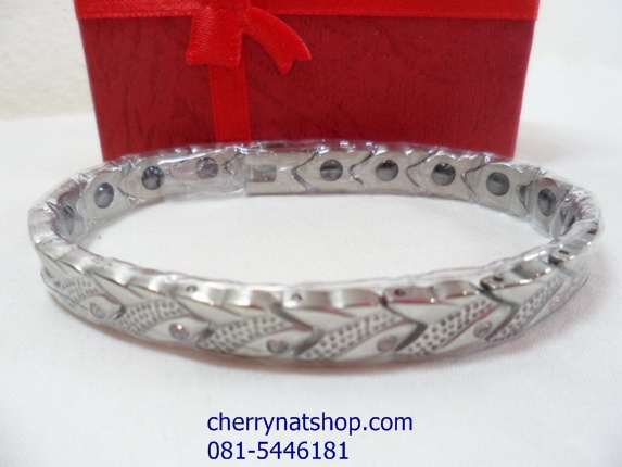 พร้อมส่งสร้อยข้อมือแม่เหล็กไทเทเนียม เจอร์เมเนียมเพื่อสุขภาพgermanium titanium รุ่นH