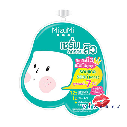 (1 ซองสีเขียว) MizuMi B3 Acne Concentrate Serum 6g มิซึมิ บีทรี แอคเน่ คอนเซนเทรท เซรั่ม เซรั่มลดรอยสิวเนื้อเบาบาง สูตรวิตามินบี 3 เข้มข้น ลดรอยแดงรอยดำจากสิว