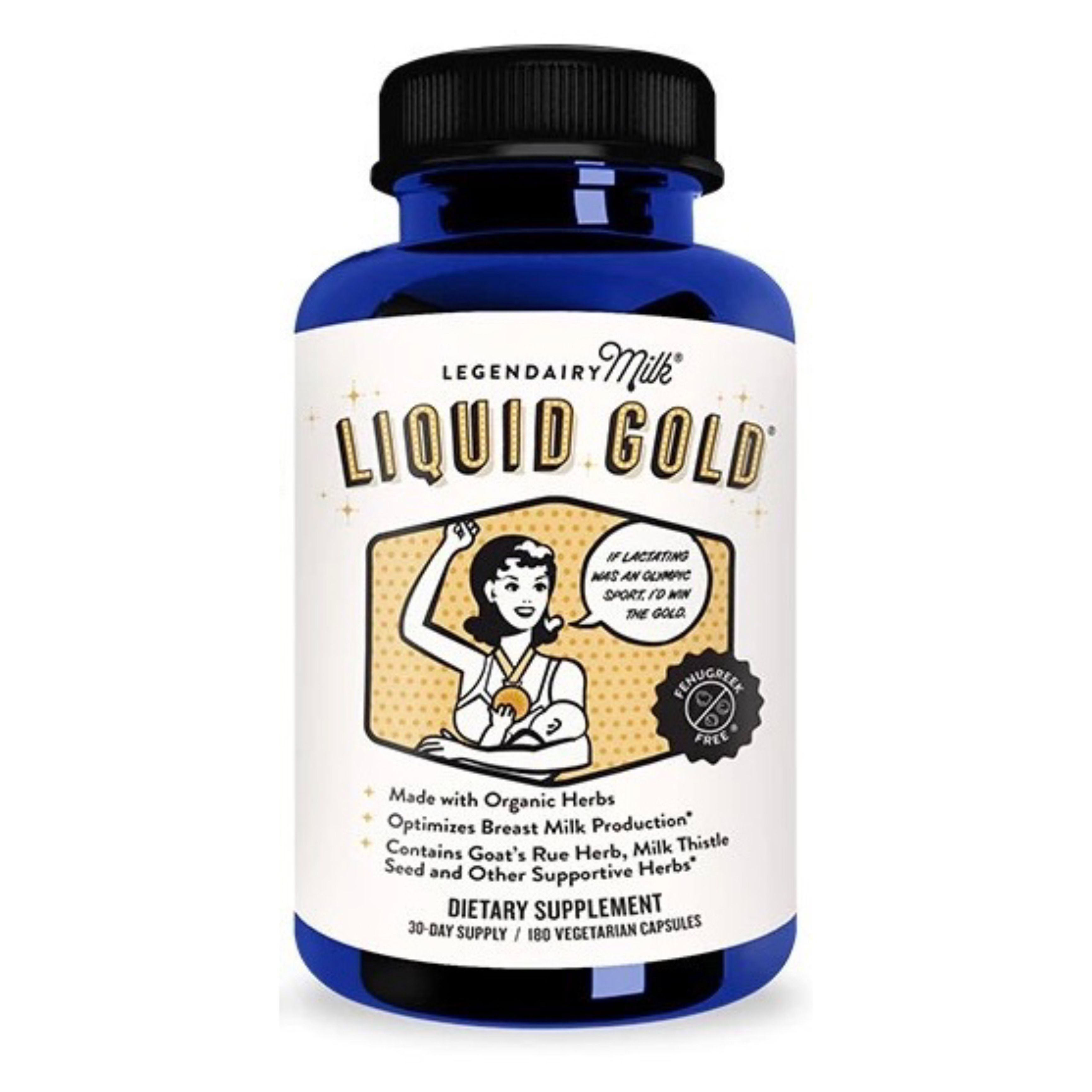 วิตามินกระตุ้นการสร้างและเพิ่มปริมาณน้ำนม Legendairy Milk Liquid Gold (180 Capsules)
