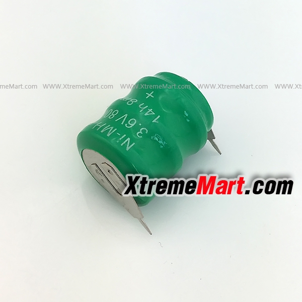 ถ่านกระดุมมีขา 3.6V 80mAh NI-MH Ni MH Batteries With 2-Pins Rechargeable Button Cell Battery for Clock memory