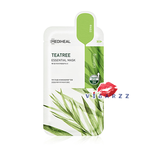 (1 แผ่น) Mediheal Teatree Essential Mask 24mL เมดิฮีลแผ่นมาส์ก อุดมไปด้วยสารสกัดจากธรรมชาติ Teatree Active ช่วยปลอบประโลม ปรับสมดุลลดความมันส่วนเกิน ลดต้นตอของปัญหาสิว