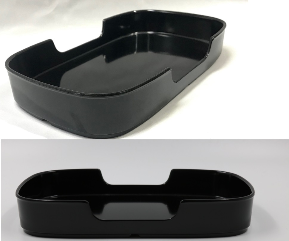 P10939 ถาดสุกี้ 9.5 นิ้ว สีดำ เมลามีนแท้ Flowerware เครือซูปเปอร์แวร์ No.T2460-9.5 (ราคาส่งต่อ 12 ใบ: เฉลี่ย 100 บ/ใบ)