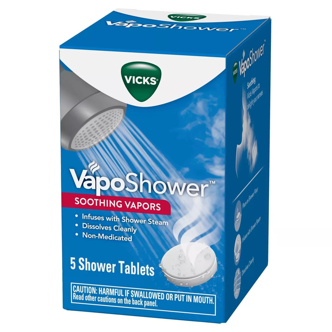 เม็ดไอระเหยคลายความตึงเครียด Vicks VapoShower Aromatherapy Soothing Vapos Tablets (5 Shower Tablets)