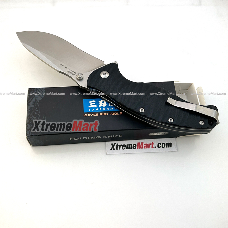 มีดพับ SANRENMU 1006-GB ด้าม G10 สีดำ จุดหมุนระบบตลับลูกปืน(Ball Bearing) เปิด-ปิด ลื่นมาก