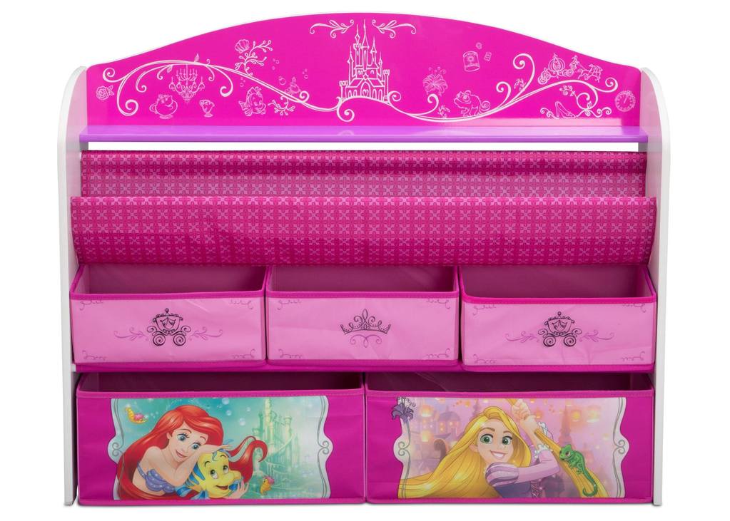 ชั้นวางหนังสือพร้อมกล่องเก็บของเล่นสำหรับลูกน้อย Delta Children Deluxe Book & Toy Organizer (Disney Princess)