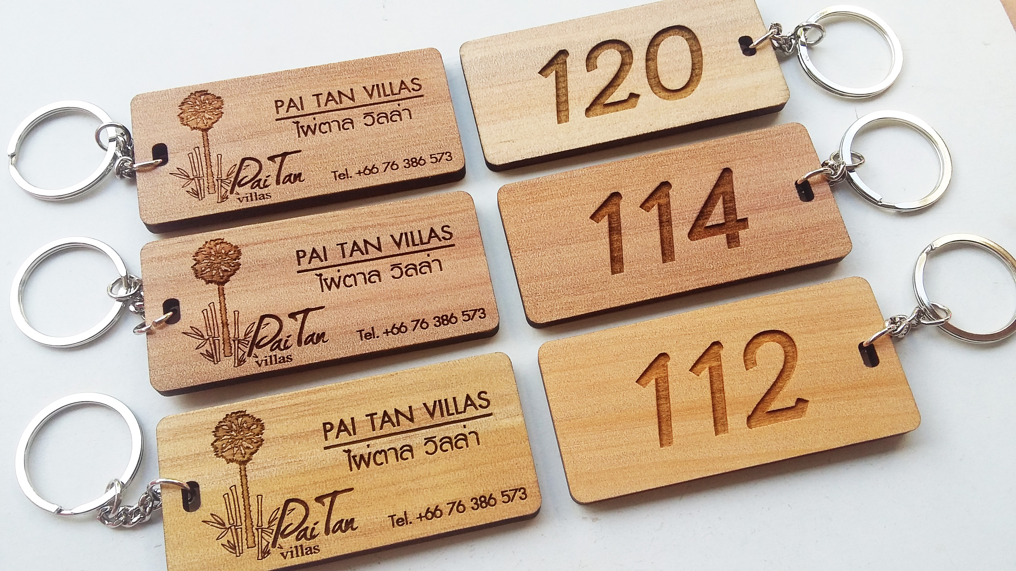 พวงกุญแจไม้ พวงกุญแจรีสอร์ท - ไผ่ตาลวิลล่า (Pai Tan Villas) ภูเก็ต
