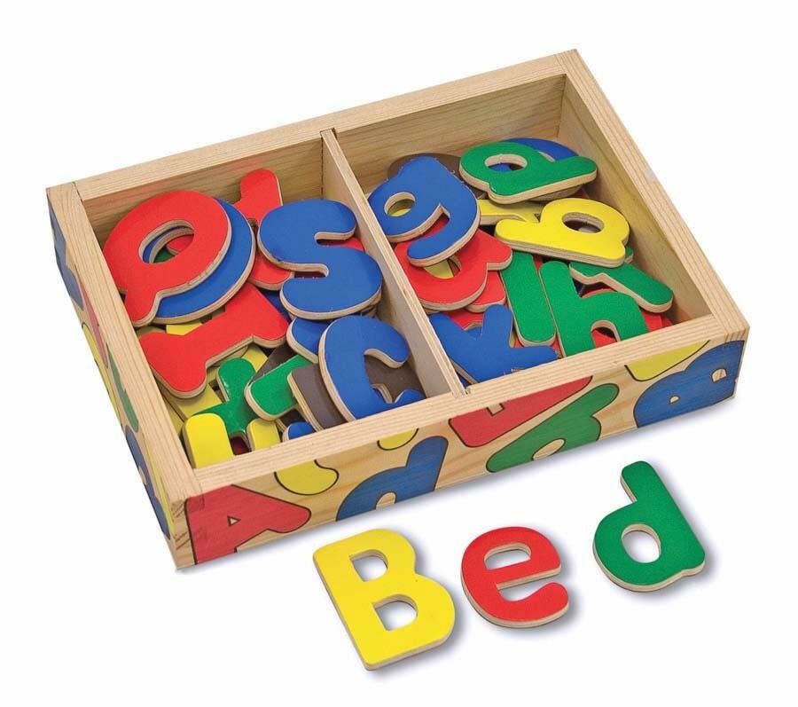 ตัวอักษรแม่เหล็กปลอดสารพิษ Melissa & Doug 52 Wooden Alphabet Magnets