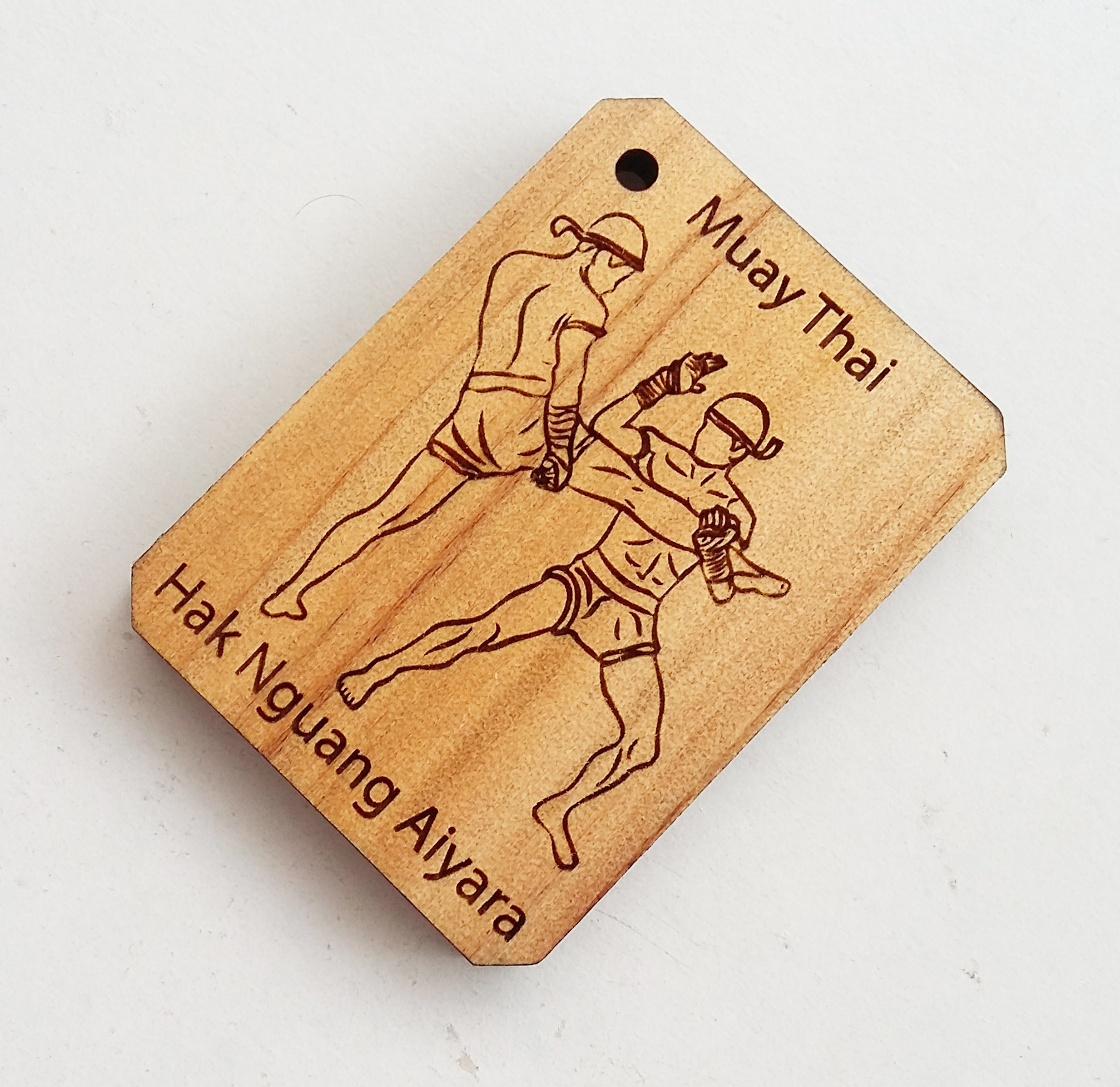 พวงกุญแจไม้แกะสลัก แม่ไม้มวยไทย-หักงวงไอยรา