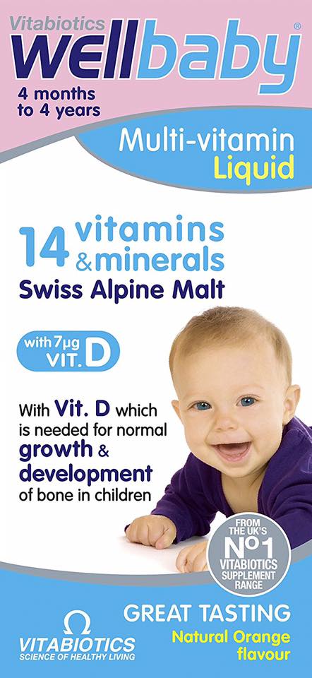 วิตามินรวมสำหรับทารกและเด็กเล็ก VitaBiotics WellBaby Multi-Vitamin Liquid with VIT.D