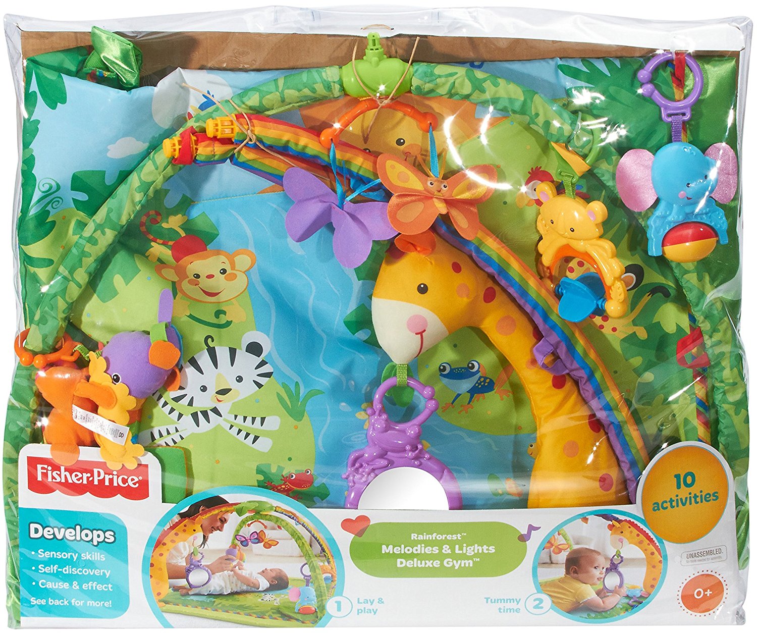 เพลย์ยิมเสริมพัฒนาการ Fisher-Price Rainforest Melodies & Lights Deluxe Gym