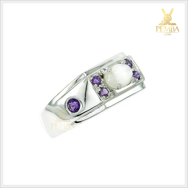 แหวนมุกดาหารแท้ อัญมณีสีขาวนวล ชวนให้หลงใหล แหวนพลอยแท้