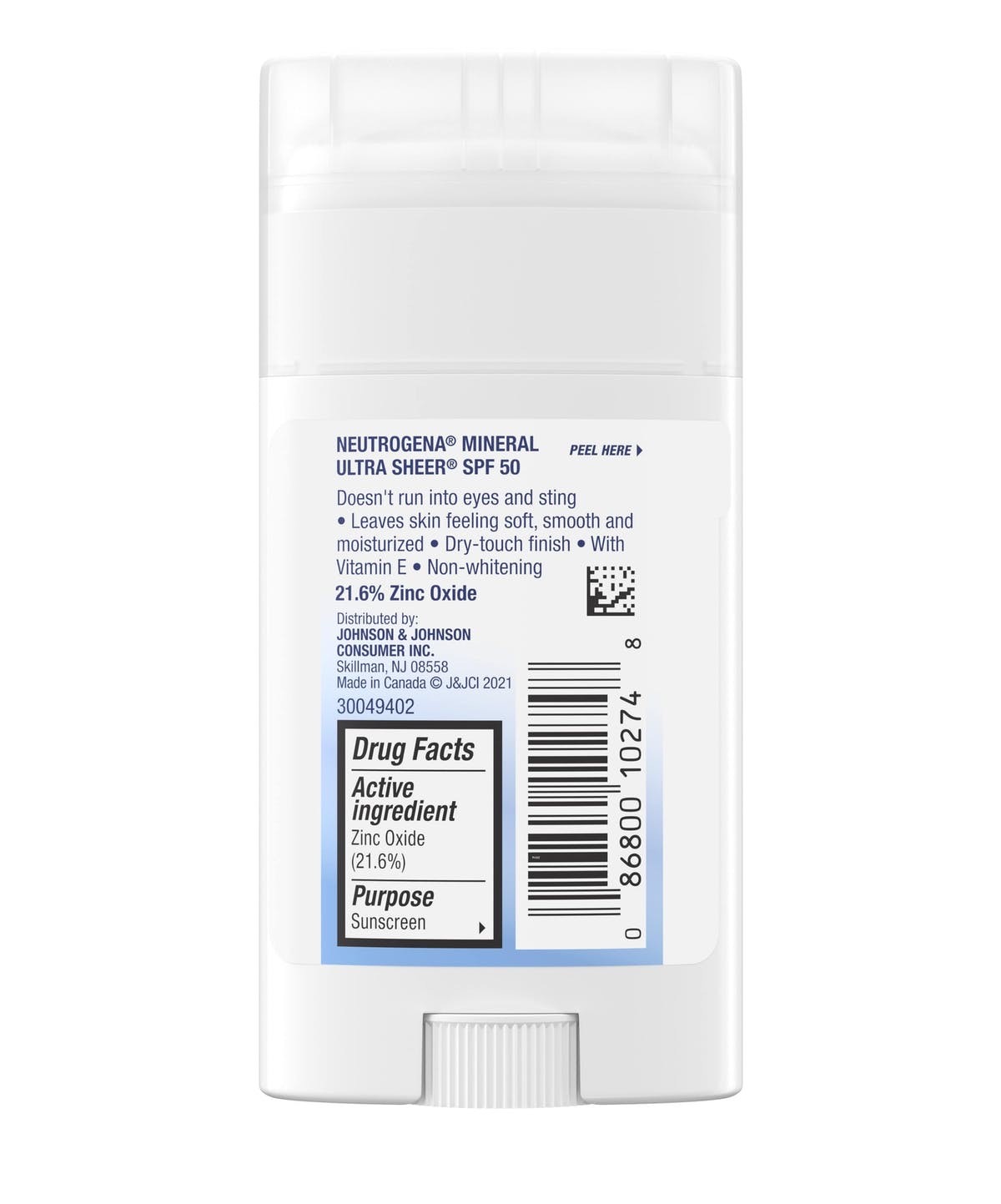 ครีมกันแดดชนิดแท่งสำหรับผิวหน้าและผิวกาย Neutrogena Mineral Ultra Sheer Face & Body Stick Sunscreen SPF 50