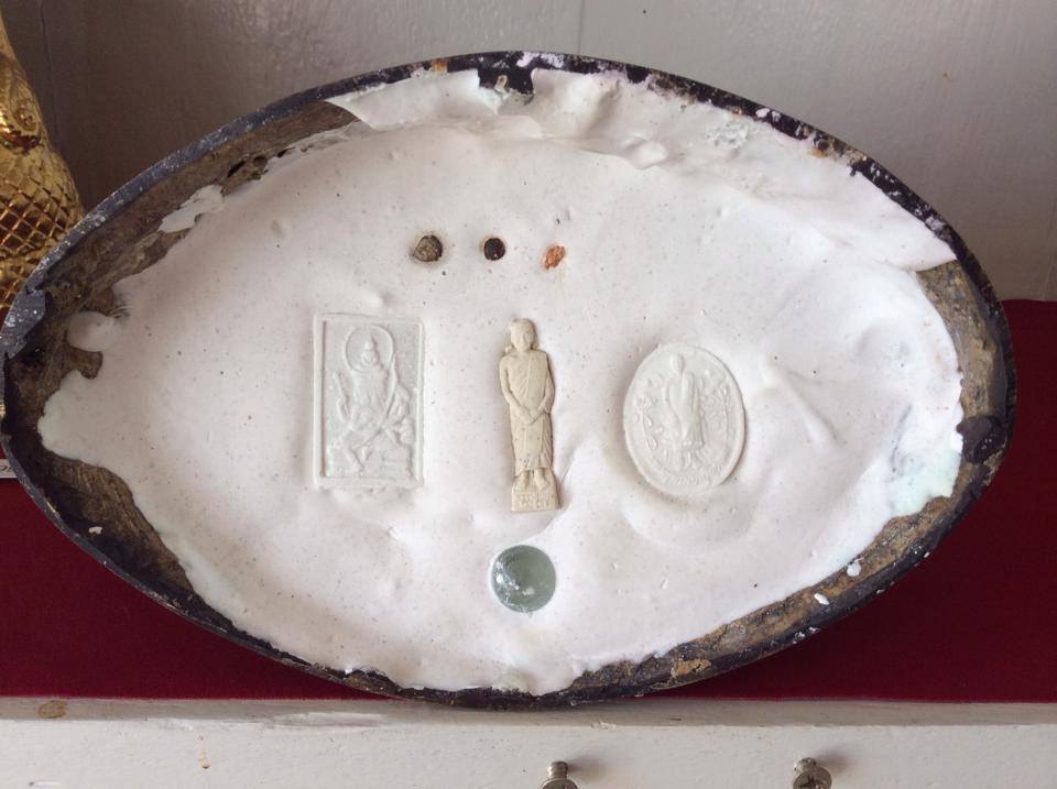 หลวงพ่อเจ็ดกษัตริย์ พระพุทธสิริสัตตราช ( พระบูชา ปางพระนาคปรก ขนาดหน้าตัก 4นิ้ว เนื้อโลหะชนวน รมดำ )