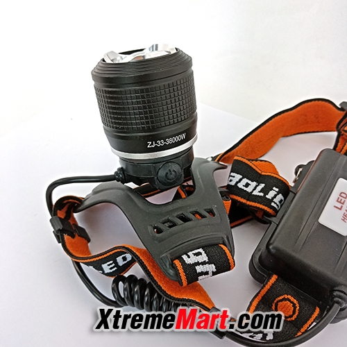 ชุดเชตไฟฉายคาดหัวซูม 2 หลอดคู่ ปรับองศาได้ แสงขาว+แสงเหลือง รุ่น ZJ-33-38000W Cree Q5 Dual Light Source Zoom Headlamp