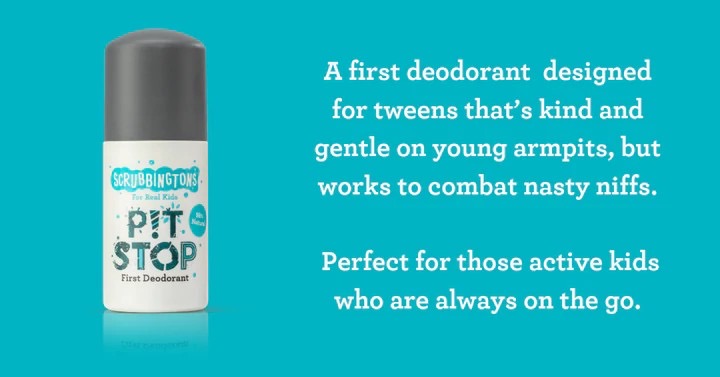 โรลออนระงับกลิ่นกายสำหรับเด็ก Scrubbingtons For Real Kids First Deodorant - Pit Stop