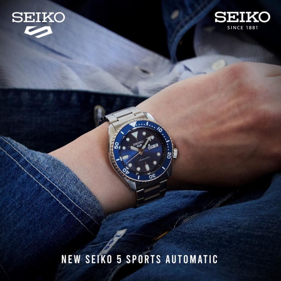 Karnvera Shop นาฬิกาข้อมือผู้ชาย Seiko 5 Sports Men's Analogue Automatic Watch SRPD51K1