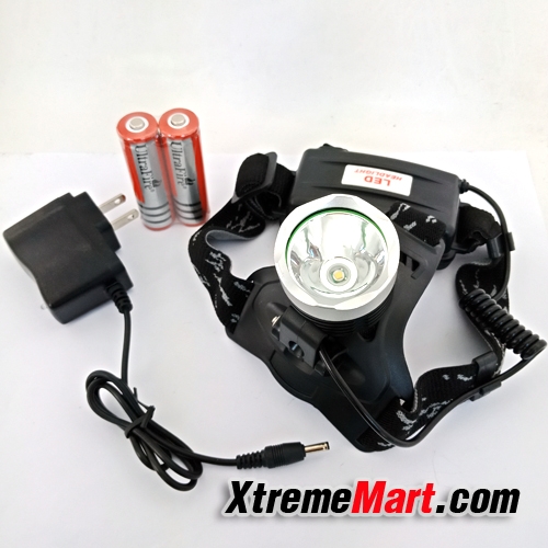 ชุดเซตไฟฉายคาดหัว High Power LED Headlamp XM-L T6 LED แสงเหลือง 4 โหมด สว่าง 1200LM ชาร์จได้ในตัว (สีดำ)