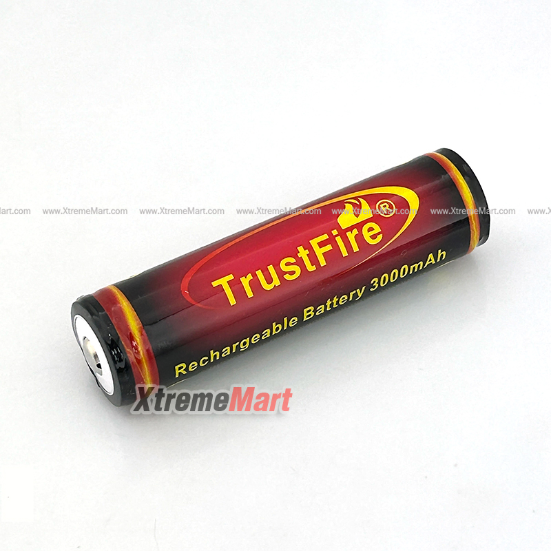 แบตเตอรี่ TrustFire (แท้) 3.7V 3000mAh 18650 Protected Rechargeable Li-ion Battery (ราคาต่อก้อน)