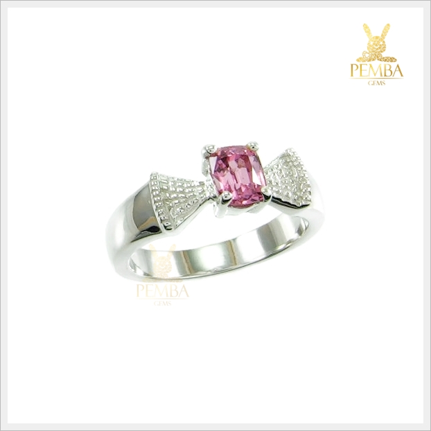 แหวนพิงค์สปิเนลแท้ สีชมพูสวยใส ใส่ได้ทุกโอกาส แหวนพลอยแท้