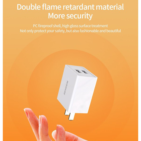 Adapter Sendem SDM-C88 ชาร์จไว 3.4A หัวชาร์จ 2 USB ของแท้ ประกันศูนย์ 1 ปี