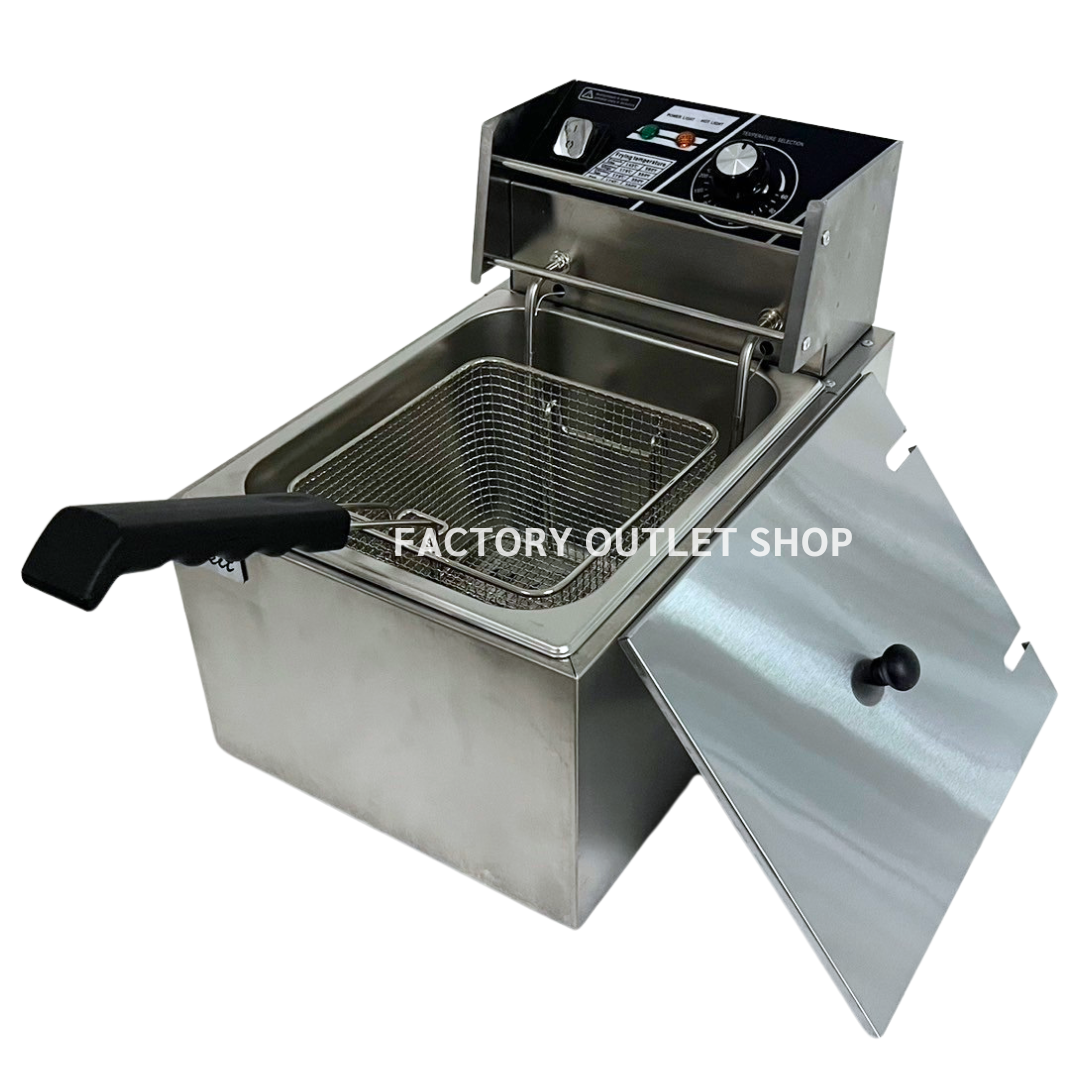 เตาทอดไฟฟ้า 8 ลิตร เตาทอดสเตนเลส หม้อทอดไฟฟ้า เตาทอดเฟรนฟรายส์ Electric Deep Fryer 8 Liters
