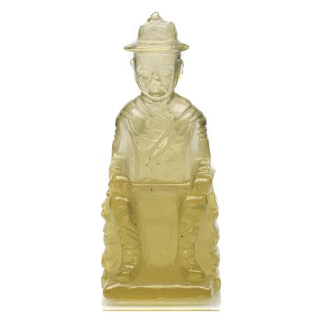 Carving Citrine พลอยซิทรินแกะสลัก รูปสมเด็จพระเจ้าตากสิน หนัก 22.91 กะรัต สีเหลืองอ่อน ความสะอาดมองตาเปล่าไม่มีตำหนิ แกะสลักสวย งานฝีมือ