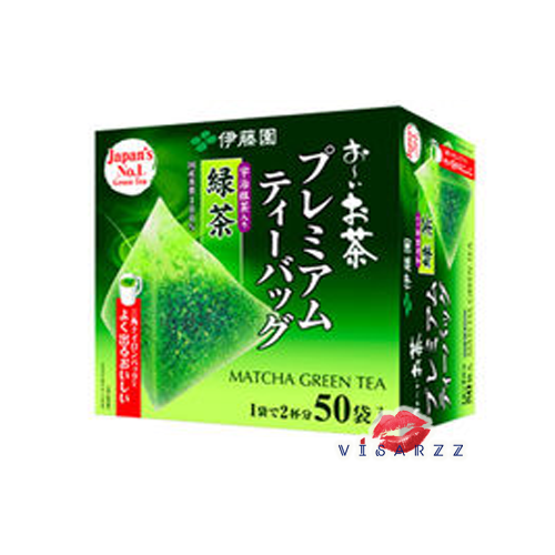(สูตร Original 50 ซอง) Itoen Premium Green Tea ชาถุงสามเหลี่ยมเกรดพรีเมี่ยมรสชาดเข้มข้น บรรจงอบนานกว่าชาเขียวทั่วไปถึง 4-5 เท่า กับอุจิมัทฉะจากเกียวโต (ใบชาญี่ปุ่น100%)