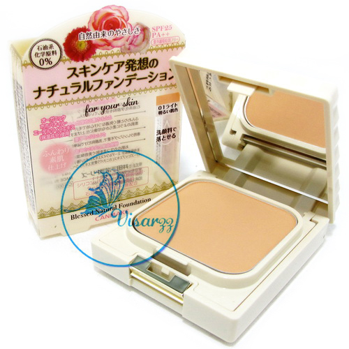 Canmake Blessed Natural Foundation SPF25 PA++ 10 g # 01 แป้งผสมรองพื้นเนื้อแมทบางเบา คุณภาพสูง ด้วยส่วนประกอบหลักจากสารสกัดธรรมชาติ