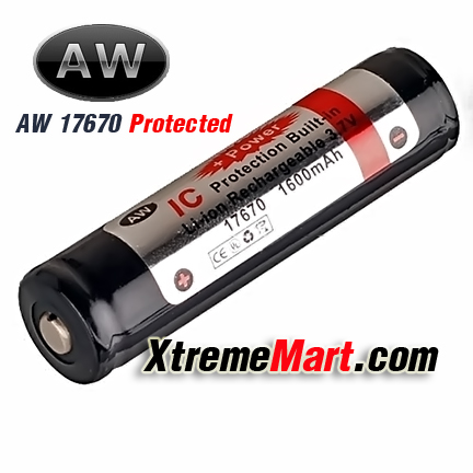 แบตเตอรี่ชาร์จ AW 17670 1600mA 3.7V Li-ion มีวงจร Protect