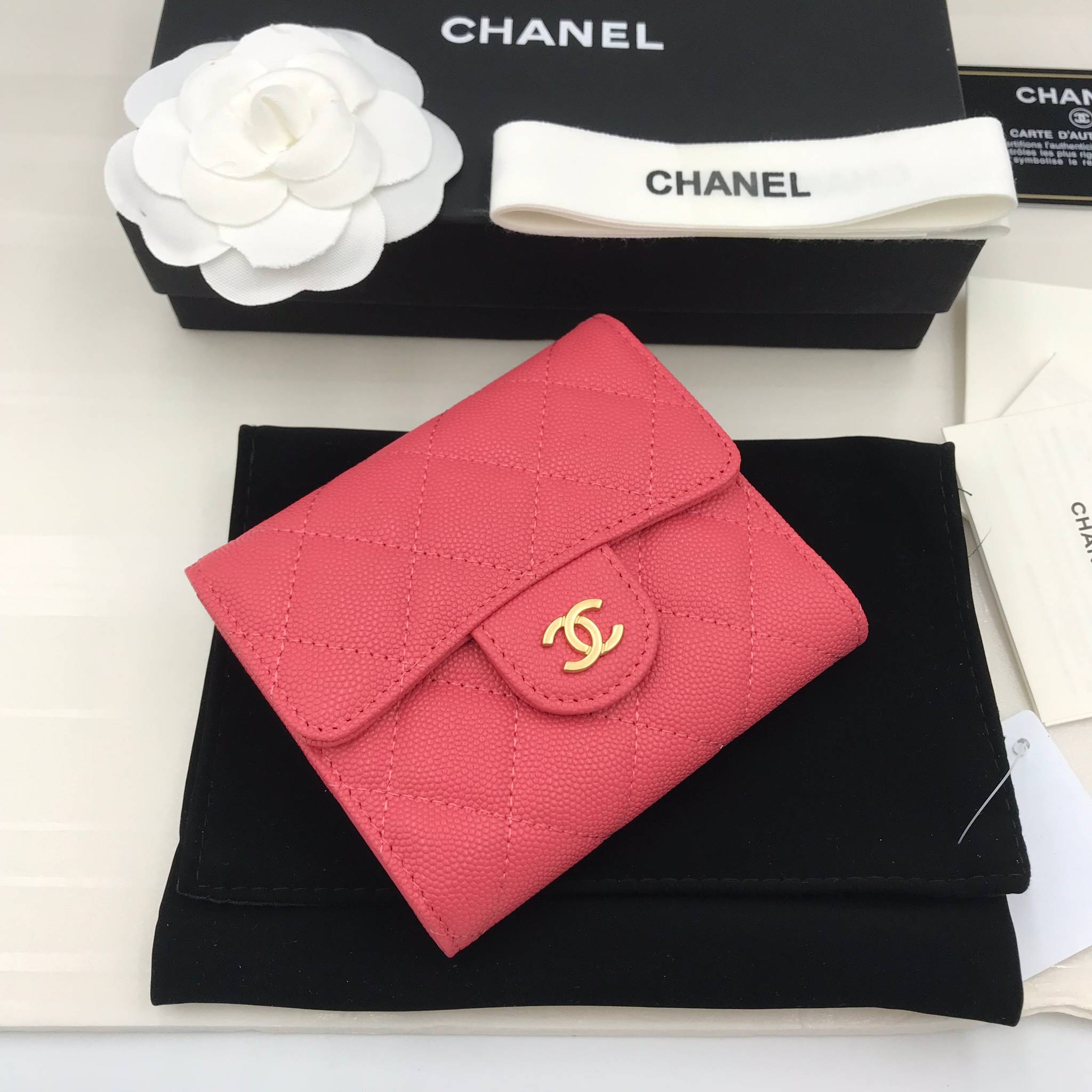 กระเป๋าสตางค์ cn ใบสั้น ขาเนล แชนแนล หนังแท้