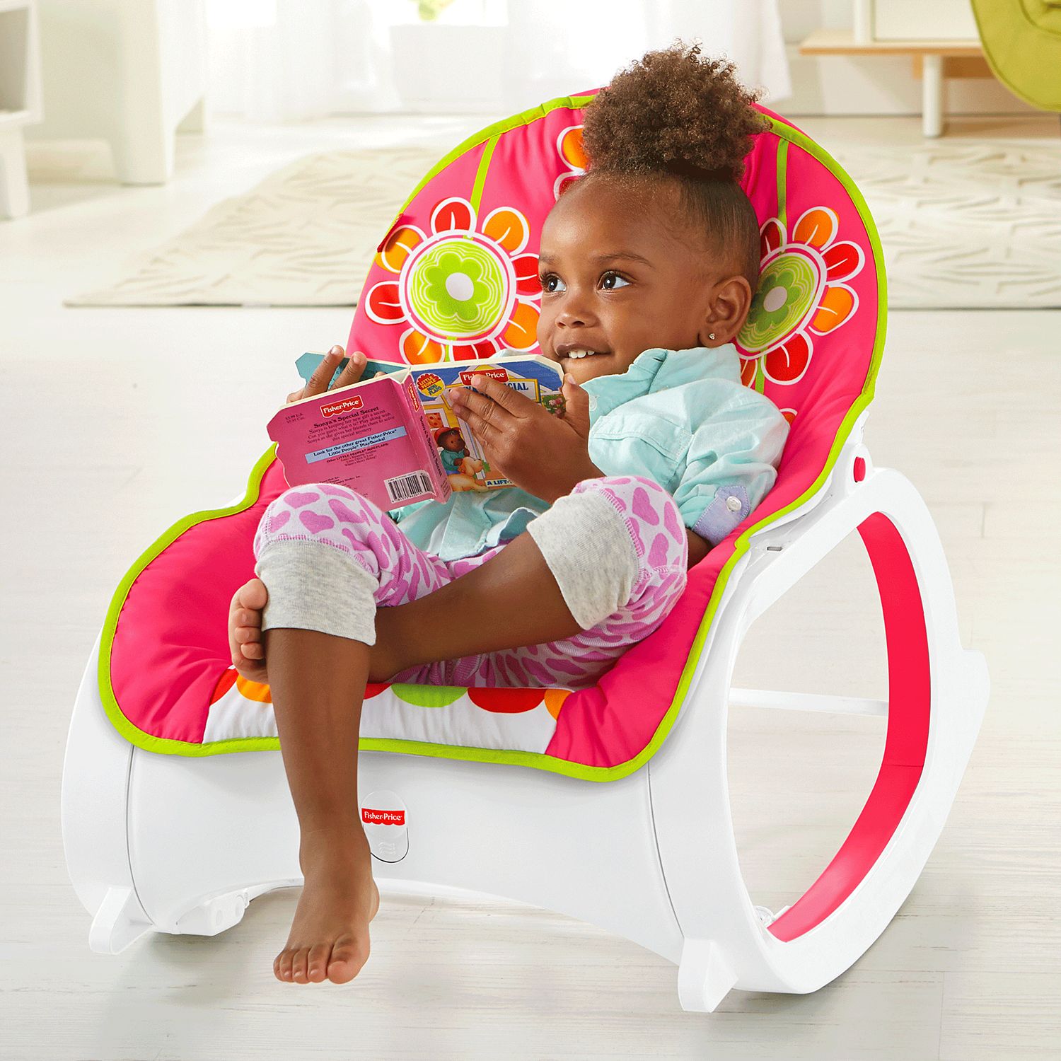 เปลโยกสั่นอัตโนมัติและเก้าอี้โยกเอนกประสงค์ Fisher-Price Infant-to-Toddler Rocker (Floral Confetti)