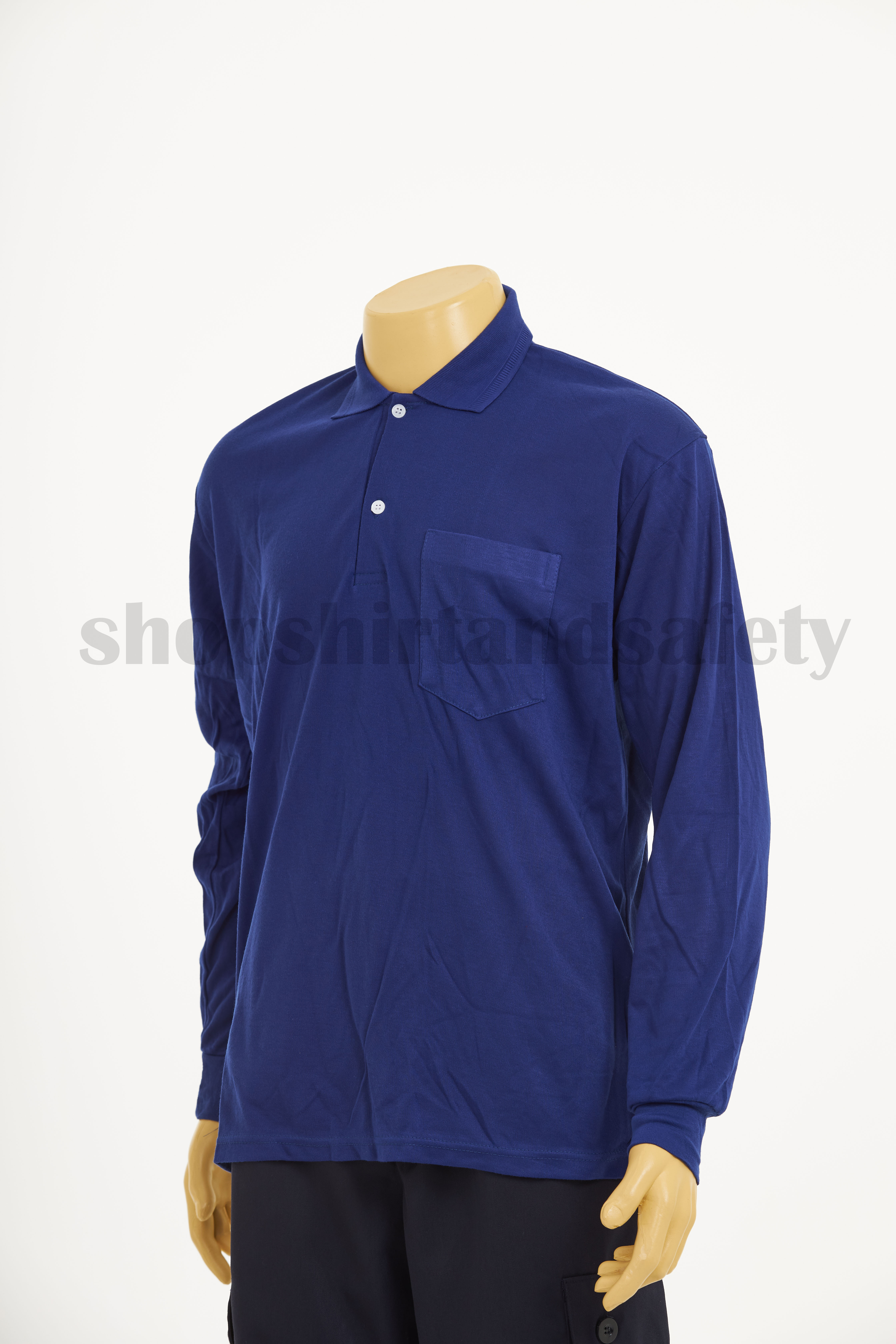 เสื้อยืดคนงานคอปกแขนยาวพร้อมสกรีน(ค่าสกรีนต่างหาก)