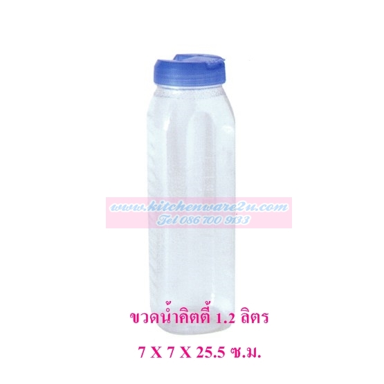 P03288 ขวดน้ำใส PET 1.2 ลิตร (7*7*25.5 cm) No.1001 สีหวาน ราคาส่งต่อ 1 โหล: 12 ใบ: 13.5 บ/ใบ