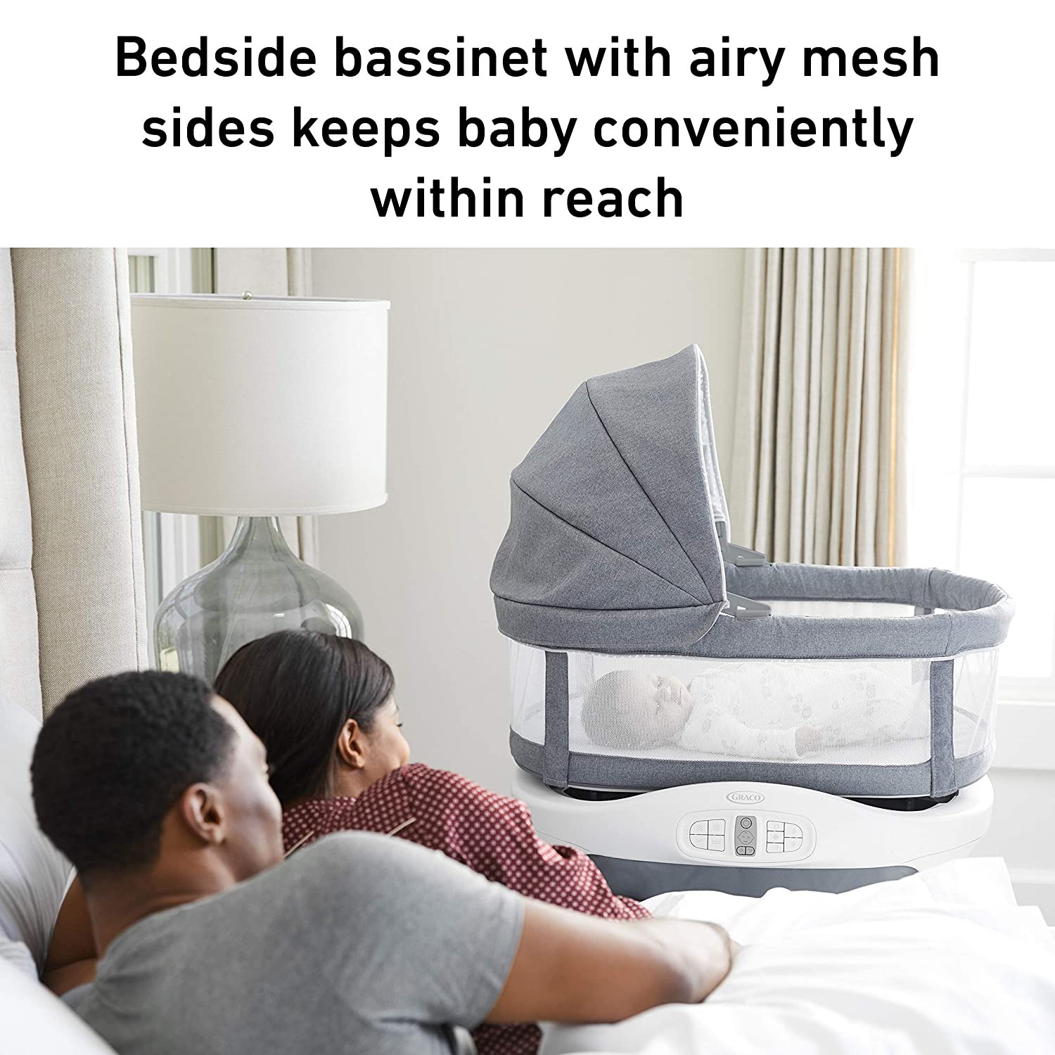 เปลไกวอัตโนมัติพร้อมระบบเซ็นเซอร์เสียงร้องไห้ GRACO Sense2Snooze Bassinet with Cry Detection Technology (Mullaly)