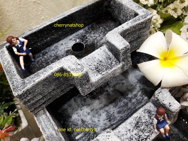 น้ำผุดน้ำล้นน้ำริน3ชั้นอ่างยาวลายหินขาว-ดำ