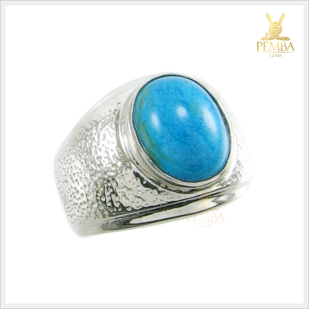 แหวนเทอร์คอยส์แท้ อัญมณีฟ้าเขียว ปกป้องภยันอันตรายต่างๆ แหวนพลอยแท้