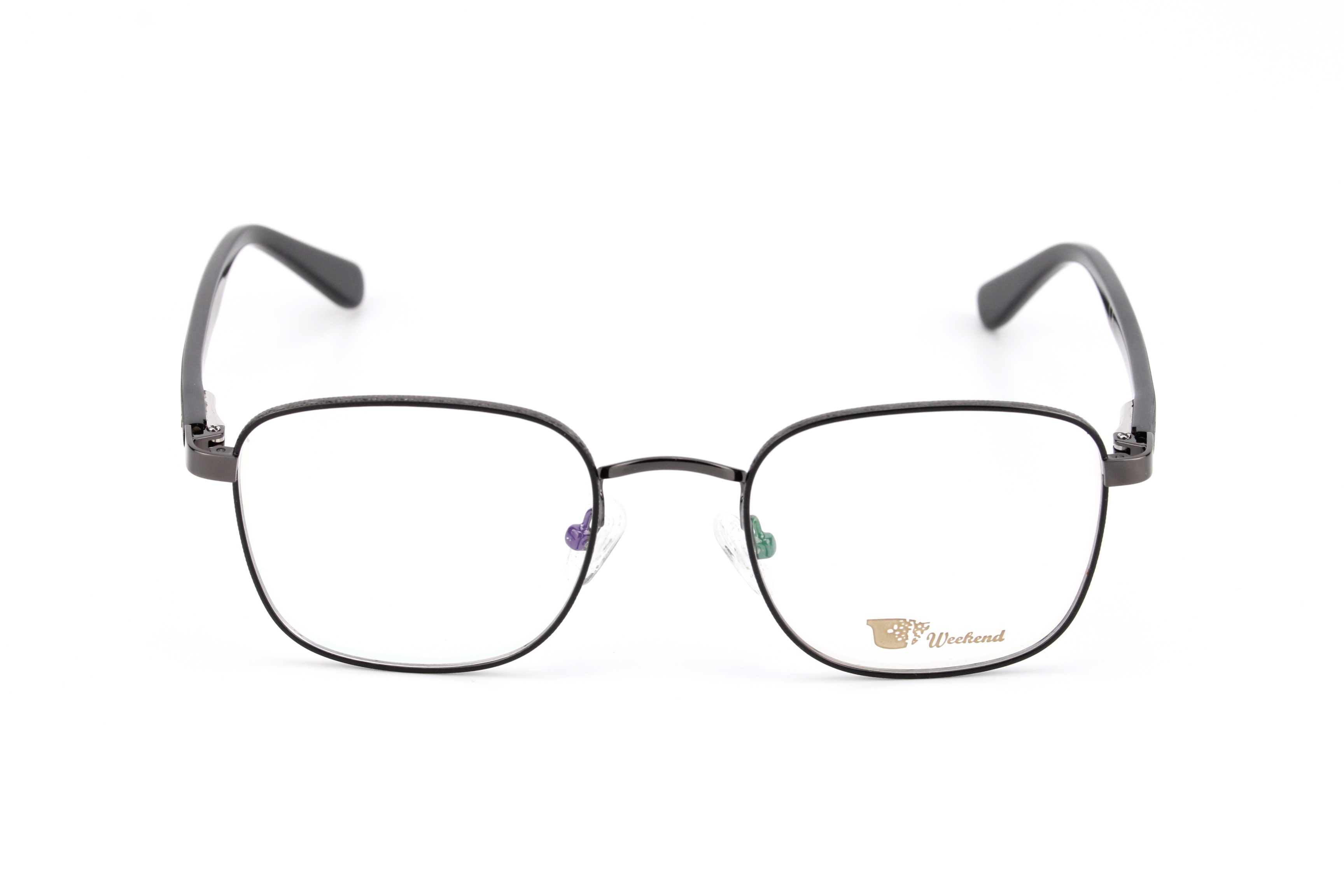 กรอบแว่นสายตาพร้อมคลิปกันแดด Weekend Square Gunmetal