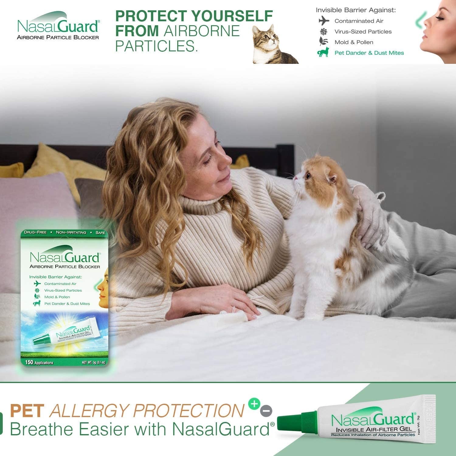 เจลป้องกันสิ่งปนเปื้อนในอากาศชนิดทา NasalGuard Airborne Particle Blocker (3g)