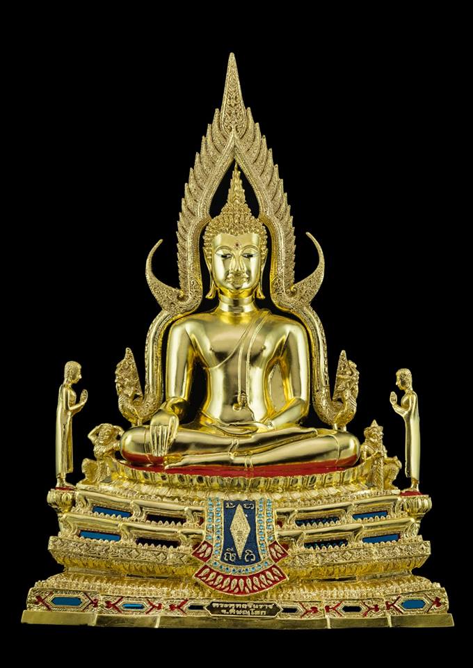 รูปหล่อ พระพุทธชินราช (หน้าตัก12นิ้ว) เนื้อทองเหลือง (ลงลัก ปิดทองแท้) (พร้อมอัครสาวก พระโมคคัลลา-พระสารีบุตร)