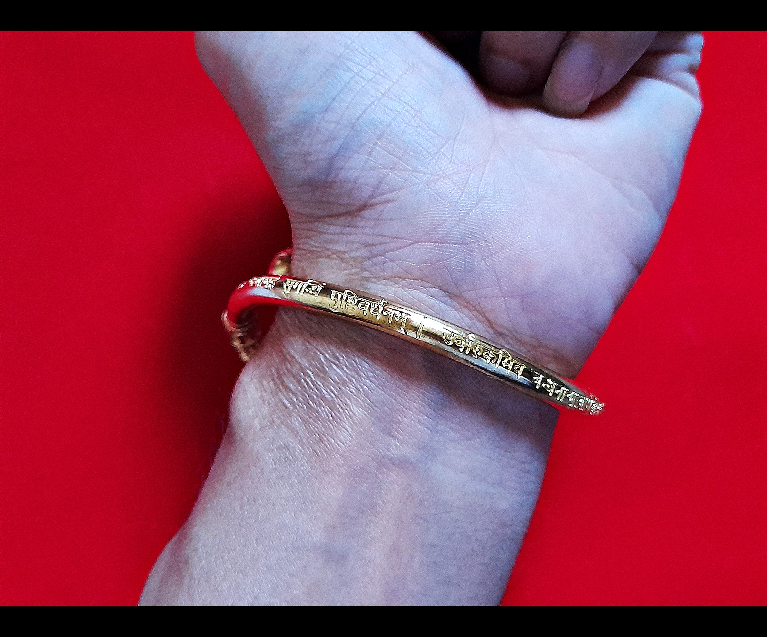 กำไล ข้อมือ ตรีศูล พระศิวะ (ขนาดฟรีไซด์ ปรับขนาดได้) เนื้อทองเหลือง