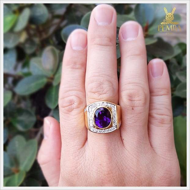แหวนพลอยอเมทิสต์แท้ ทองแท้(สามารถสั่งทำได้ค่ะ)
