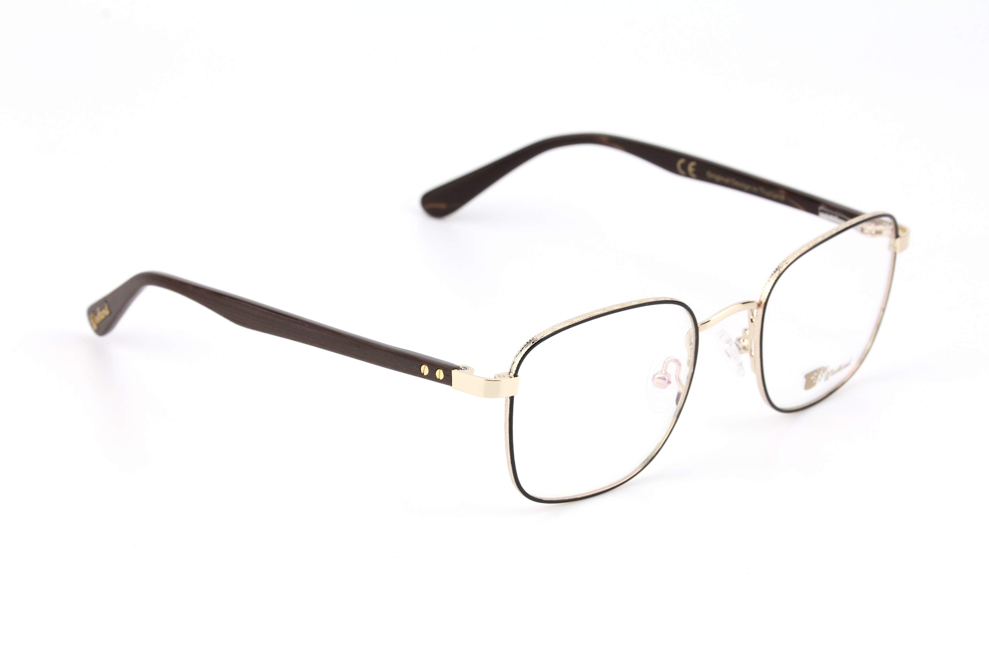 กรอบแว่นสายตาพร้อมคลิปกันแดด Weekend Square Gold