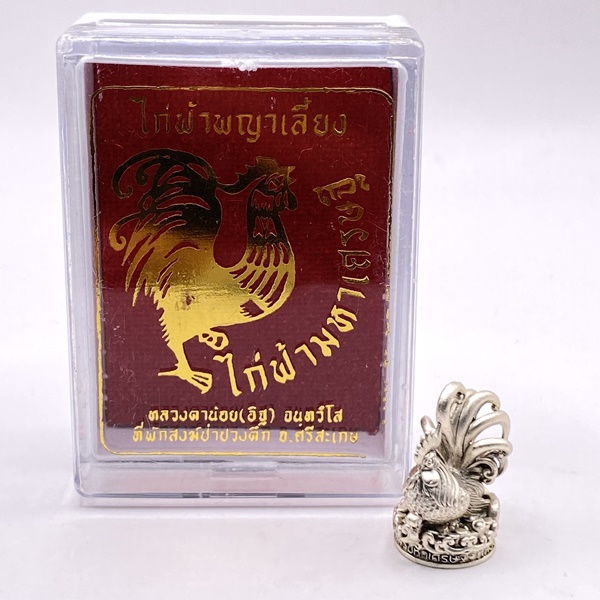 ไก่ฟ้าพญาเลี้ยง ไก่ฟ้ามหาเศรษฐี (เนื้อสัมฤทธิ์ชุบซาตินเงิน) หลวงตาน้อย สำนักสงฆ์ป่าปวงตึก หลวงปู่ศิลา (หลวงปู่มหาศิลา)