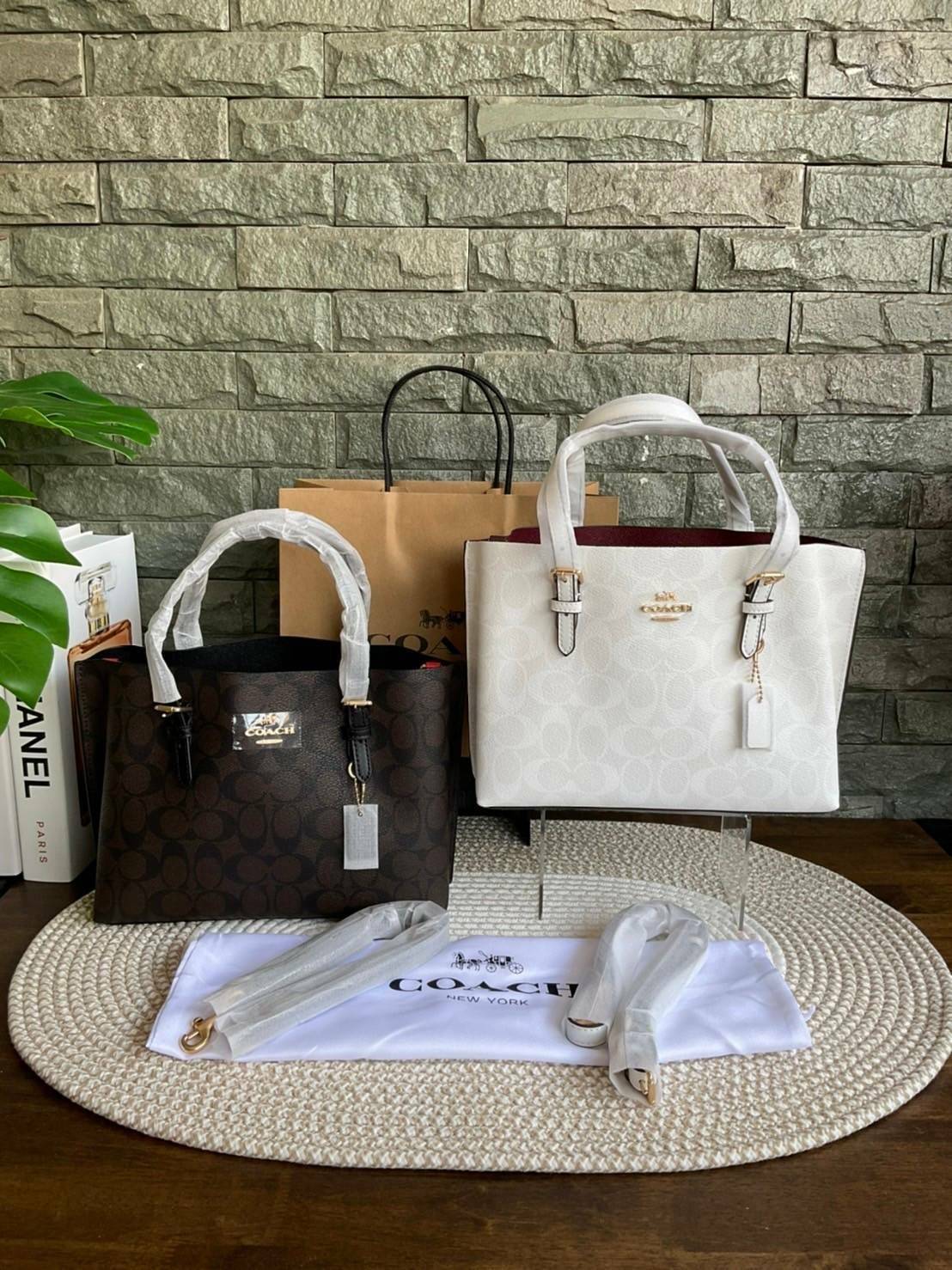 COACH MOLLIE TOTE BAG WITH ZIPPER COMPARTMENT SINGLE SHOULDER BAG HAND MESSENGER BAG C4250 (แอดไลน์ก่อนสั่งซื้อ)