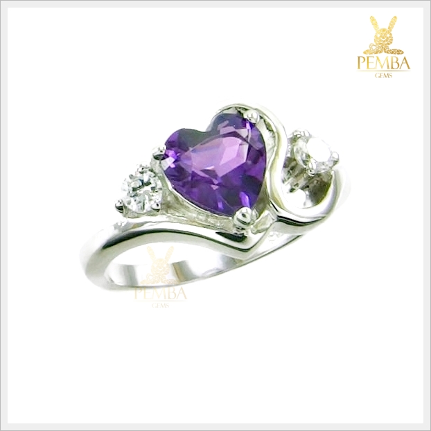 แหวนอเมทิสต์แท้ เพิ่มเสน่ห์ความสดใส สีม่วงสด แหวนพลอยแท้