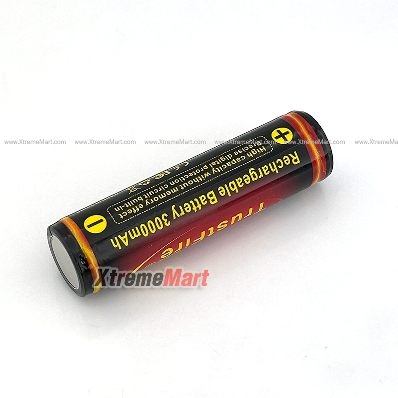 แบตเตอรี่ TrustFire (แท้) 3.7V 3000mAh 18650 Protected Rechargeable Li-ion Battery (ราคาต่อก้อน)