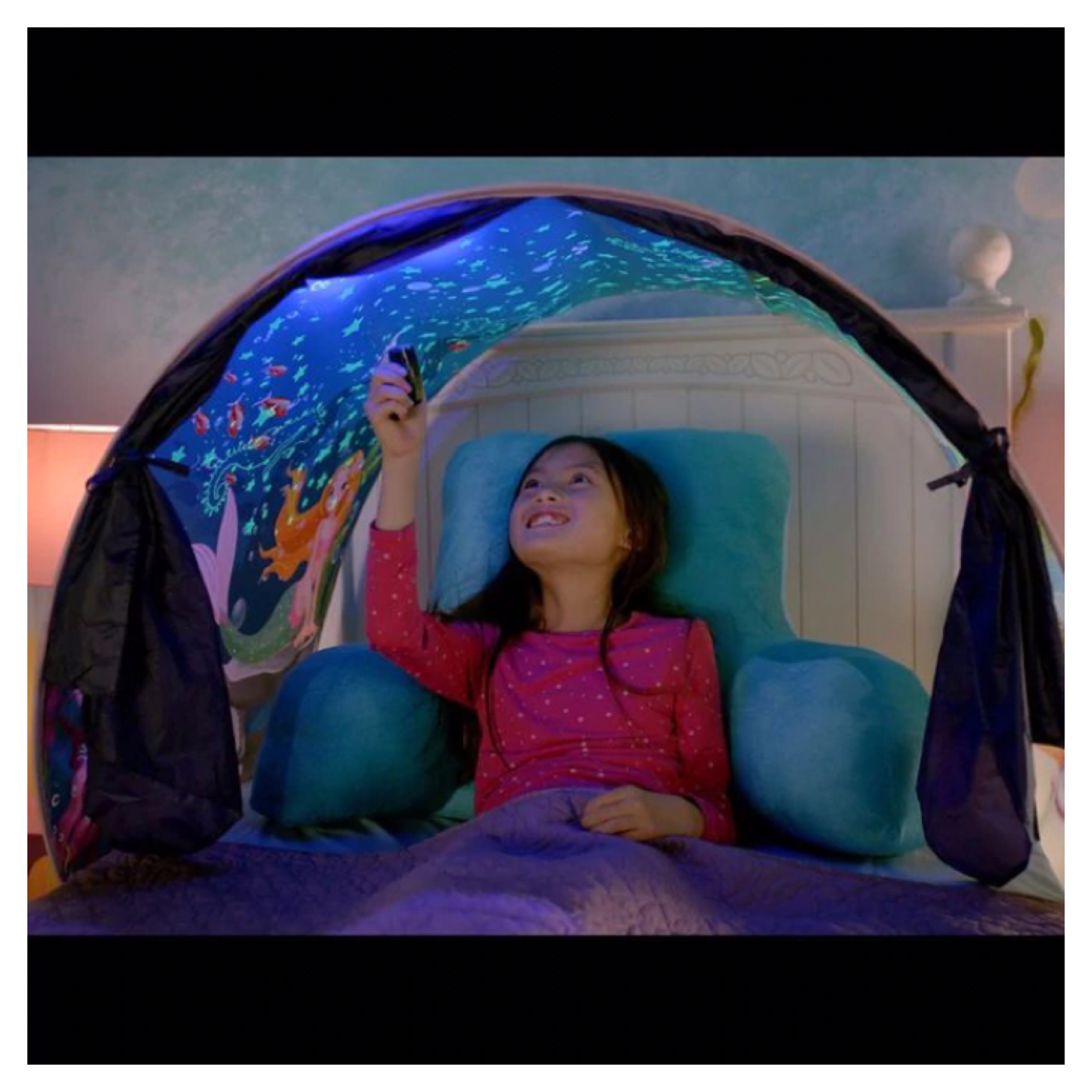 เต็นท์สำหรับเตียงนอนเด็ก Dream Tents Glow - Magical Mermaids