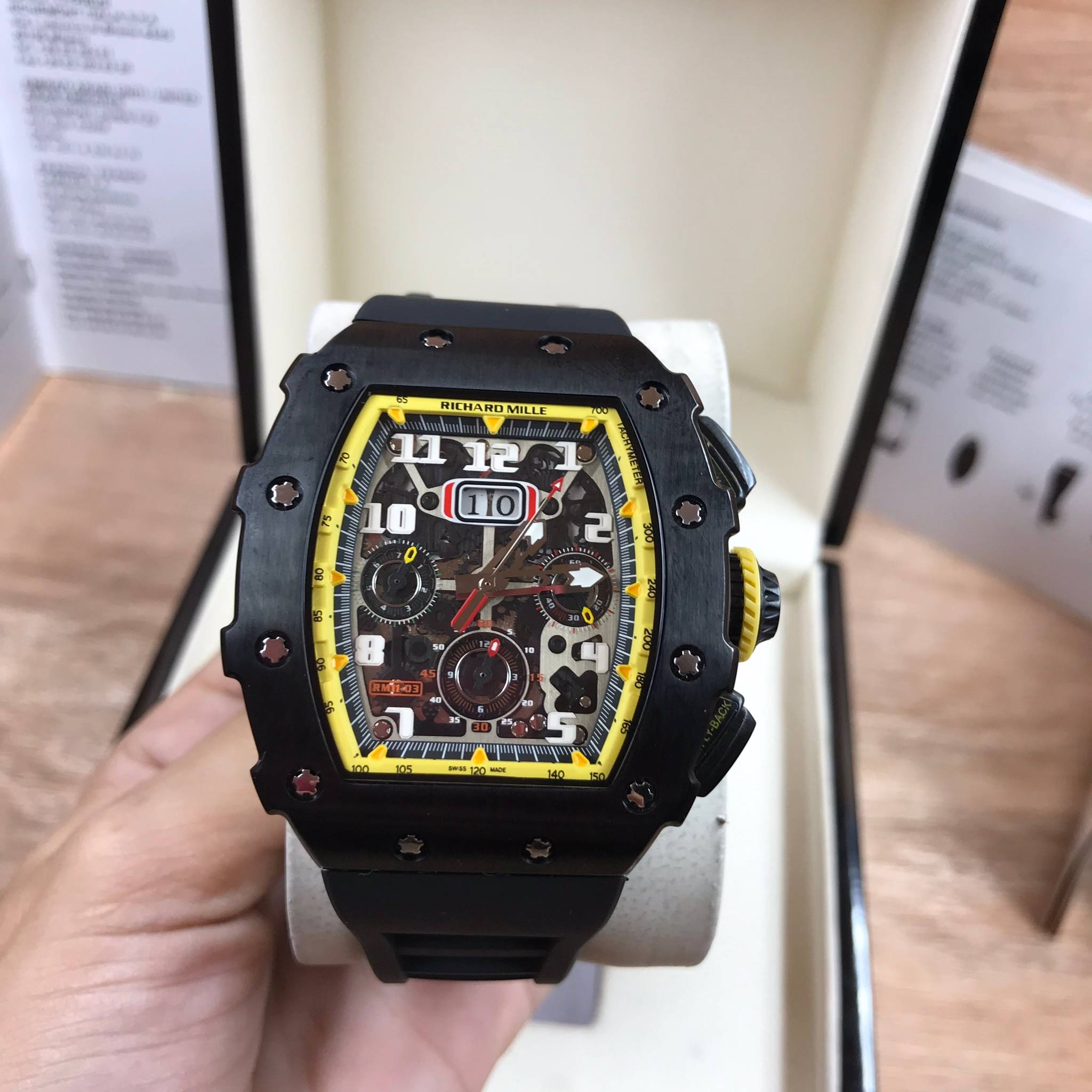 นาฬิกา Richard Mille RM11-03 Black yellow - งาน Mirror Swiss
