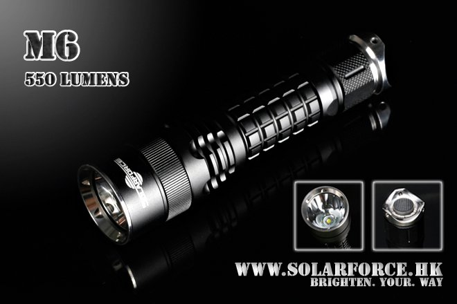 ไฟฉาย Solarforce M6 CREE XM-L (T6) high power output LED Flashlight