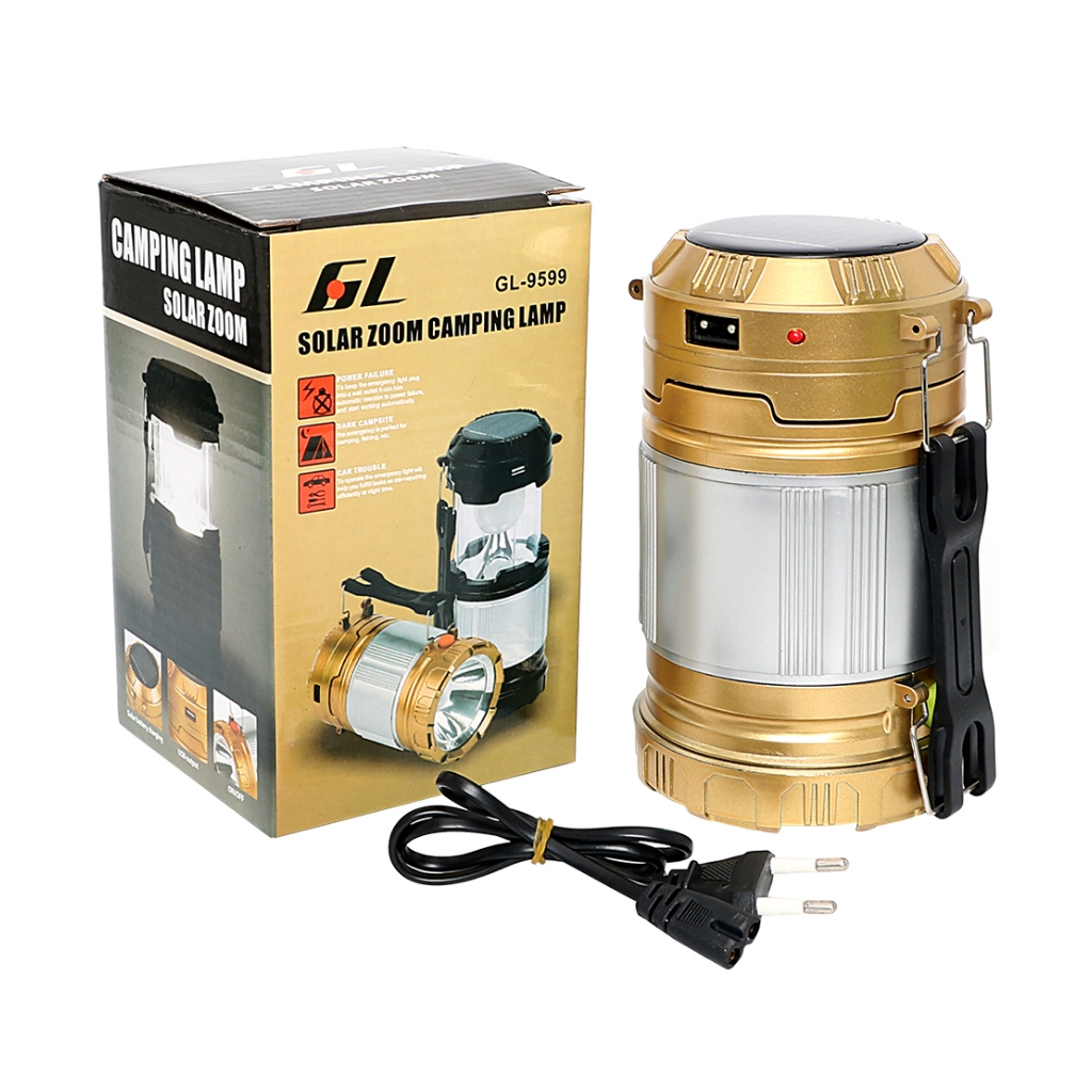 โคมไฟแคมปิ้ง2in1เป็นไฟฉายในตัวชาร์จไฟได้2ระบบ